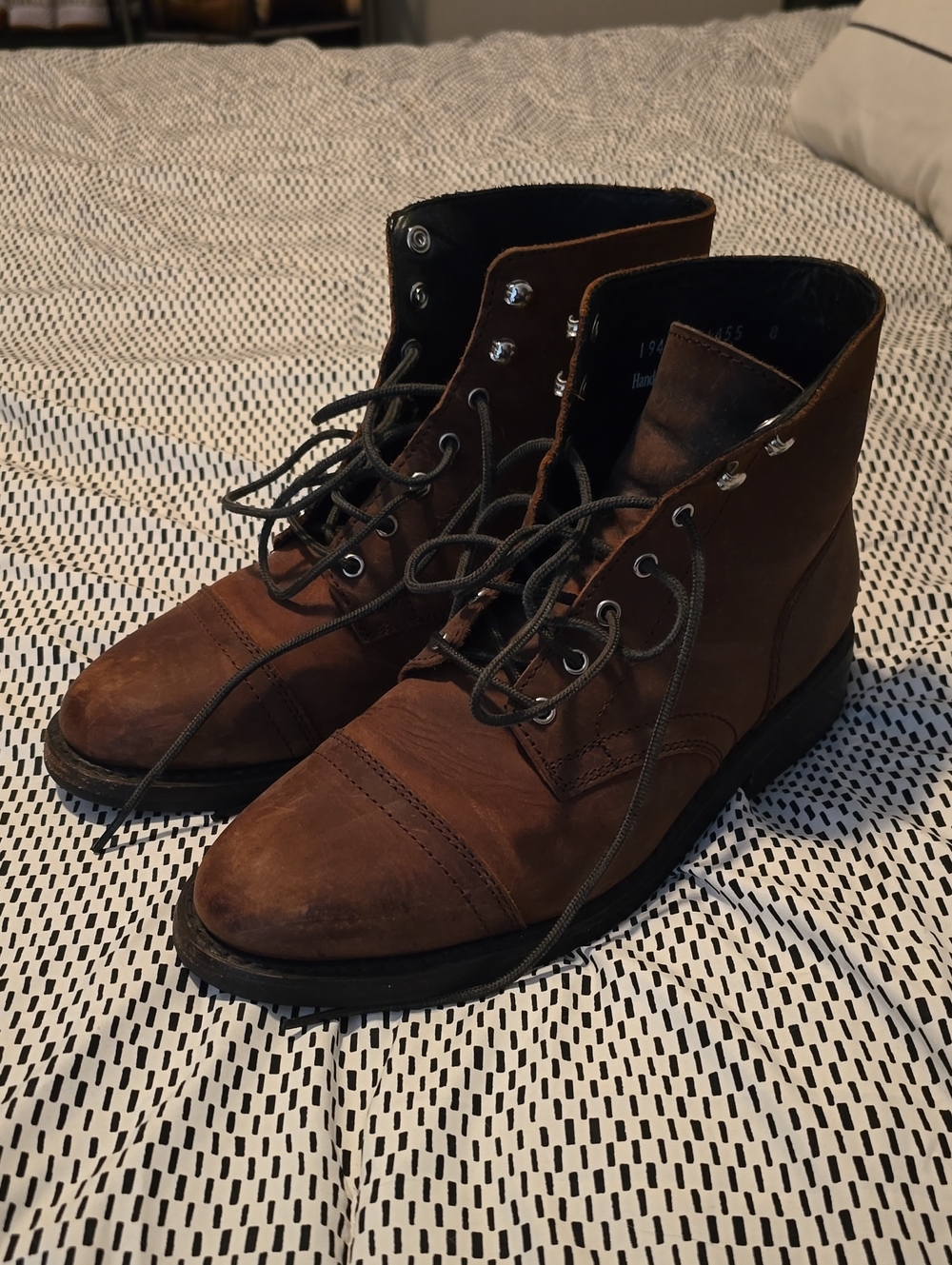Thursday Boot Company Brown Leather Cap-Toe Lace-Up Boots